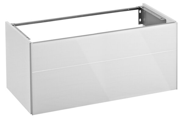 Bild von Keuco Royal Reflex Waschtischunterschrank 34070, 1 Frontauszug, 996 x 450 x 487 mm, Korpus/Front: Weiß / Weiß Glas
