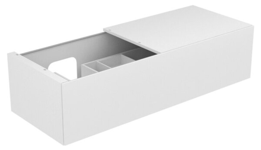 Bild von KEUCO EDITION 11 Waschtischunterschrank 31165, 1 Frontauszug, 1400 x 350 x 535 mm, Korpus/Front: Cashmere Lack Seidenmatt/Cashmere Glas