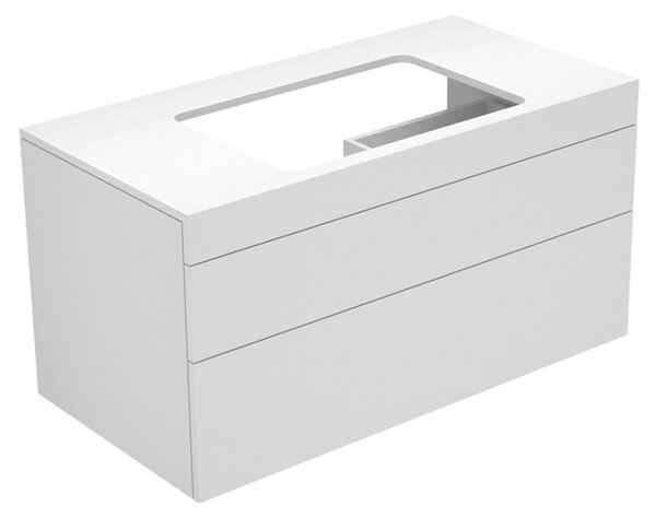 Bild von Keuco Edition 400 Waschtischunterschrank 31572, ohne Hahnlochbohrung, 1050 x 546 x 535 mm, Korpus/Front: Trüffel Strukturlack / Trüffel Glas matt