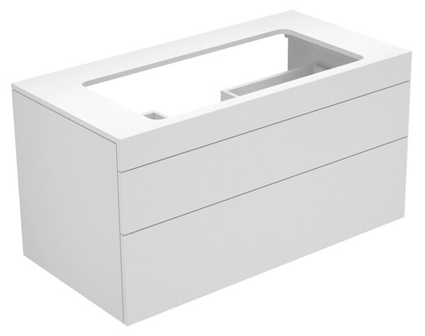 Bild von Keuco Edition 400 Waschtischunterschrank 31582, ohne Hahnlochbohrung, 1050 x 546 x 535 mm, Korpus/Front: Cashmere Struckturlack / Cashmere Glas glanz