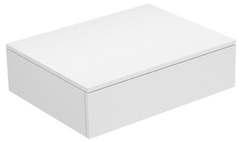 Bild von Keuco Edition 400 Sideboard 31740, mit 1 Auszug, 700 x 199 x 535 mm, Korpus/Front: Weiß Struckturlack / Anthrazit Glas matt