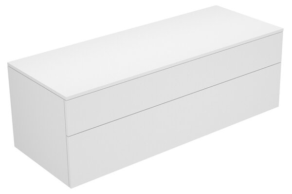 Bild von Keuco Edition 400 Sideboard 31763, 2 Auszüge, 1400 x 472 x 535 mm, Korpus/Front: Trüffel Strukturlack / Trüffel Glas glanz