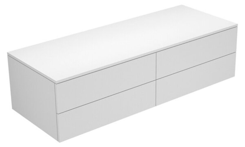 Bild von Keuco Edition 400 Sideboard 31766, 4 Auszüge,1400 x 382 x 535 mm, Korpus/Front: Weiß Struckturlack / Cashmere Glas glanz
