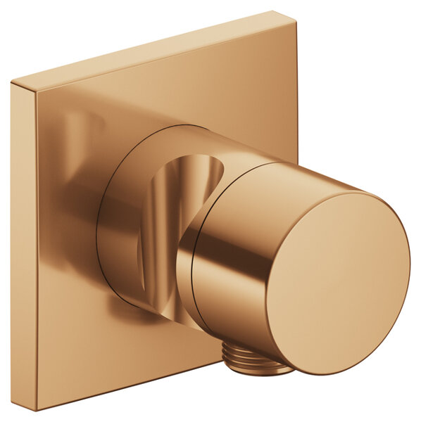 Bild von Keuco IXMO Armatur 59549, 3-Wege Ab- und Umstellventil mit Schlauchanschluss und Brausehalter, Rosette eckig, Griff Pure, mit Absperrung, Farbe: Bronze gebürstet
