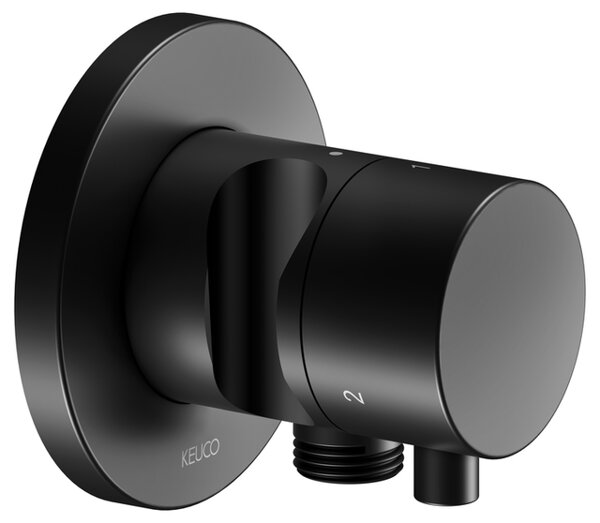 Bild von KEUCO IXMO Umstellventil UP 3 Verbraucher, Schlauchanschluss, Comfort Griff und Brausehalter, ohne Absperrung, Rosette rund, 59548371201, Farbe: Schwarz Matt