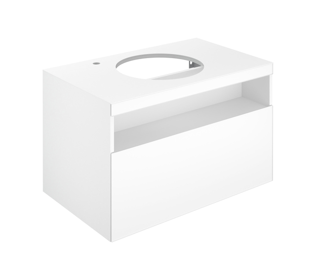 Bild von KEUCO STAGELINE Waschtischunterschrank für Aufsatzwaschtische, 1 Frontauszug, 800x550x490mm, 1 Hahnloch links, mit LED-Beleuchtung, 32864180100