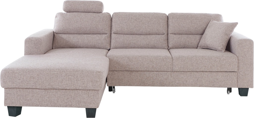 Bild von TRENDMANUFAKTUR Ecksofa "Chamber, zeitlos und modern, bequem mit hohem Sitzkomfort, L-Form", inklusive einer Kopfstütze, wahlweise mit Schlaffunktion
