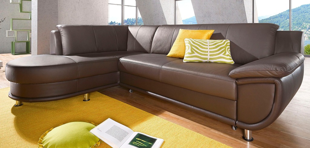 Bild von TRENDMANUFAKTUR Ecksofa "Rondo, L-Form", wahlweise mit Federkern, wahlweise mit Bettfunktion