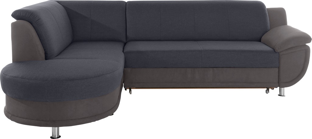 Bild von TRENDMANUFAKTUR Ecksofa "Rondo 3, zeitlos und bequem, Materialmix, breite Armlehnen, L-Form", wahlweise mit Federkern für mehr Komfort, wahlweise mit Bettfunktion
