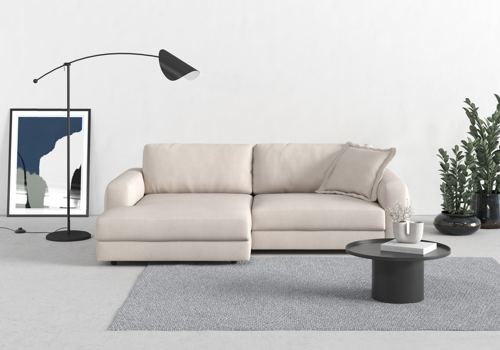 Bild von TRENDMANUFAKTUR Ecksofa "Bourbon, Designsofa mit tollem Sitzkomfort, L-Form,", extra tiefe Sitzfläche, wahlweise mit Sitztiefenverstellung