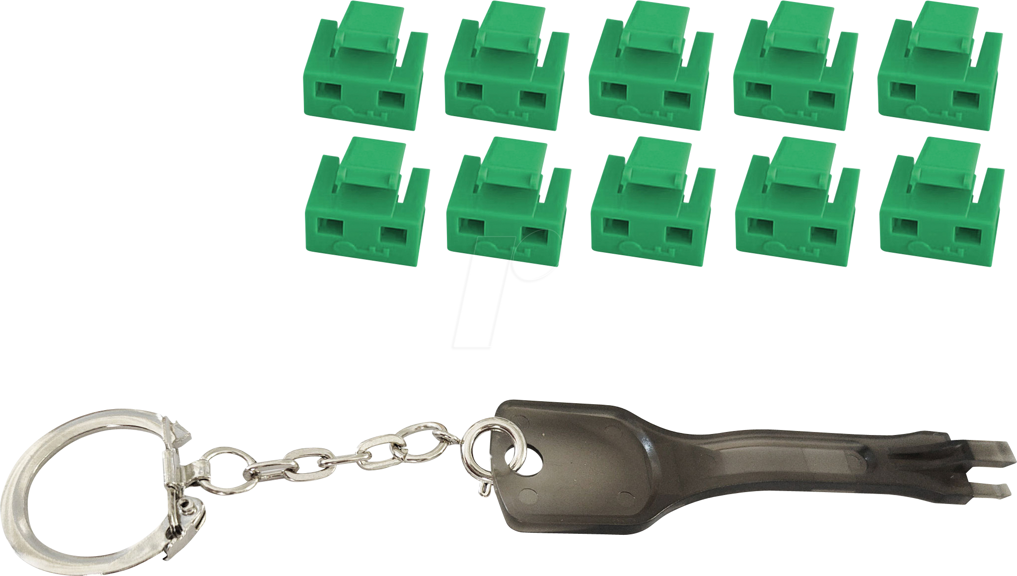 Bild von Shiverpeaks -BASIC-S--Netzwerk RJ45-Port Blocker mit Schlüssel (1x Schlüssel, 10x Schlösser), grün (Port Blocker), Netzwerk Zubehör