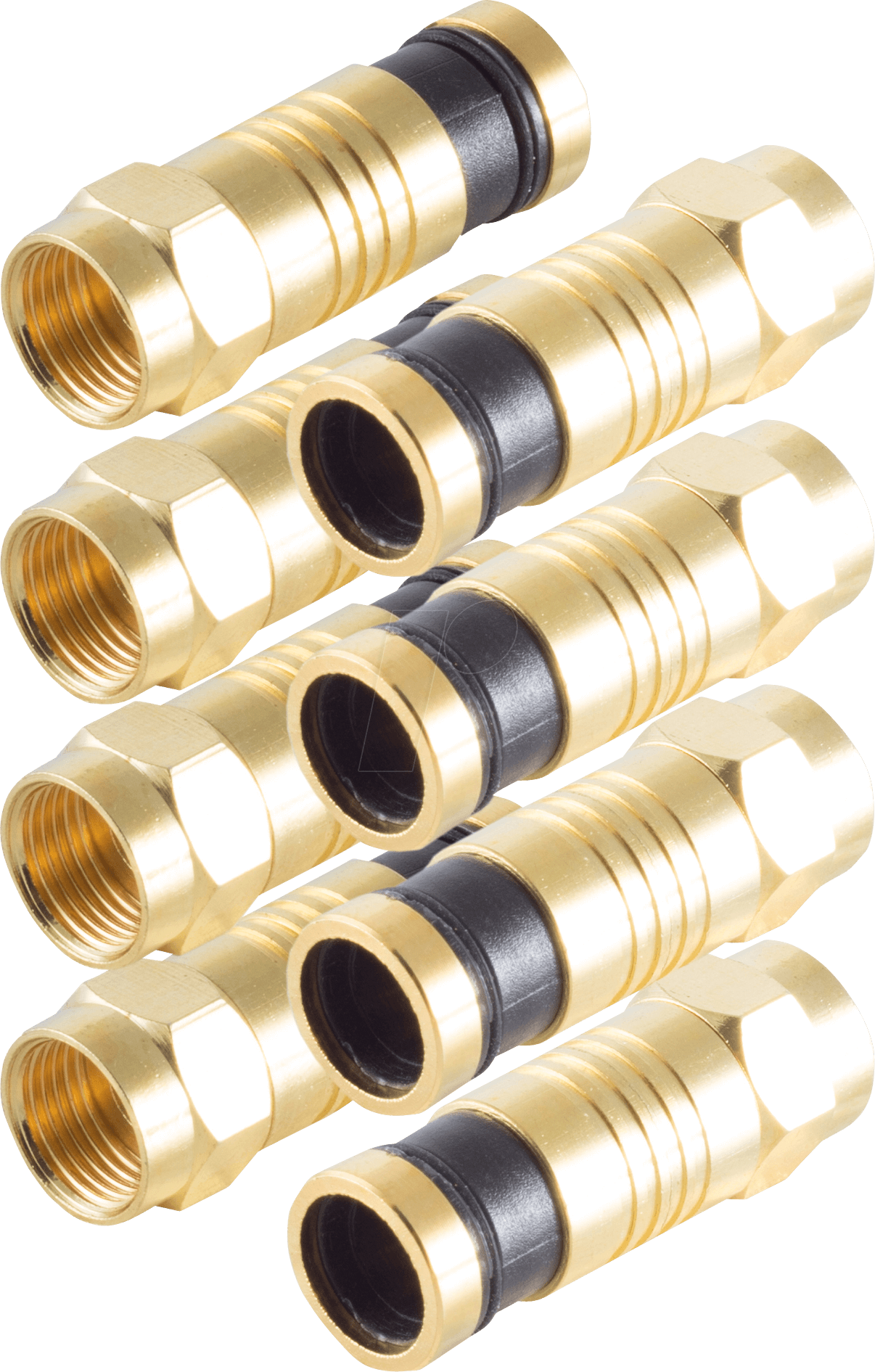 Bild von Shiverpeaks SHVP BS15-300814 - 4x f-Kompressionsstecker gold für Kabel 7.2mm (Antennenkabel), Antennenkabel