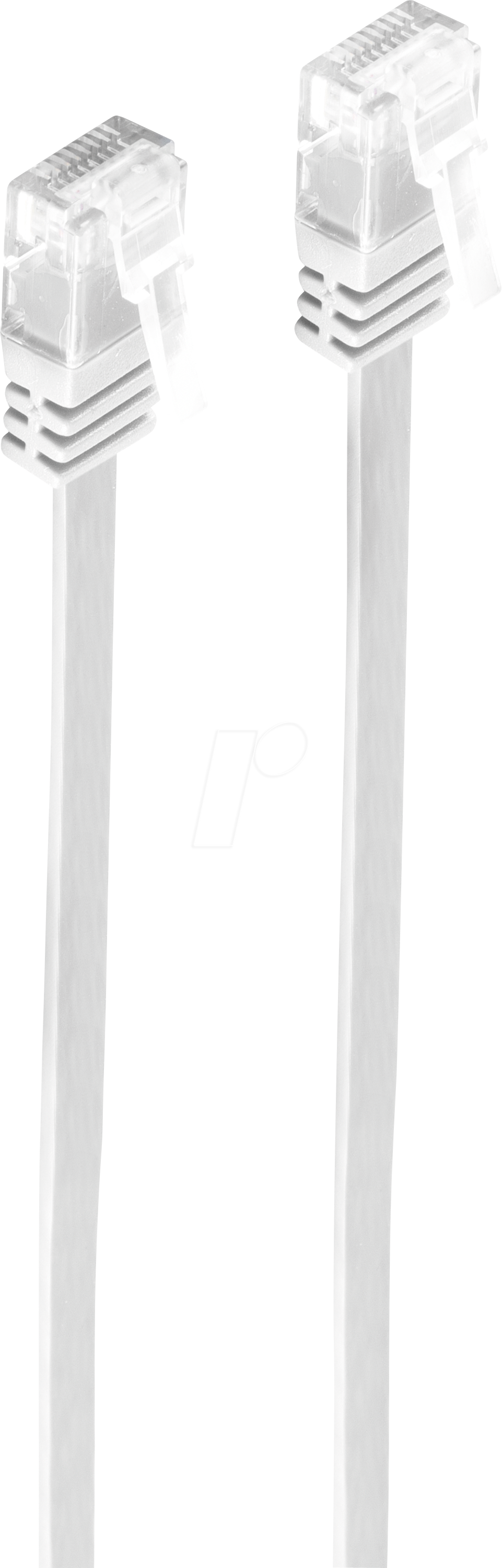 Bild von Shiverpeaks BASIC-S U/UTP Flach-Patchkabel, Kat.6, 5,0 m weiß, 2 x RJ 45 Stecker, Mantel aus PVC, vergoldete Kon (U/UTP, CAT6, 5 m), Netzwerkkabel