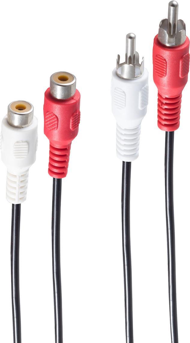 Bild von shiverpeaks BASIC-S Audiokabel, 2 x Cinchstecker - 2 x Cinchkupplung, 2,5 m, im Polybeutel mit Eurolochung (BS40204)