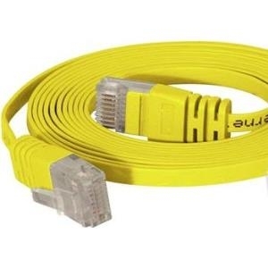 Bild von Tecline Patchkabel UTP cat. 6. slim-line. 0.25m. gelb Für 10 Gigabit/s, halogenfrei, mit besonders schmalem (U/UTP, CAT6, 0.25 m), Netzwerkkabel