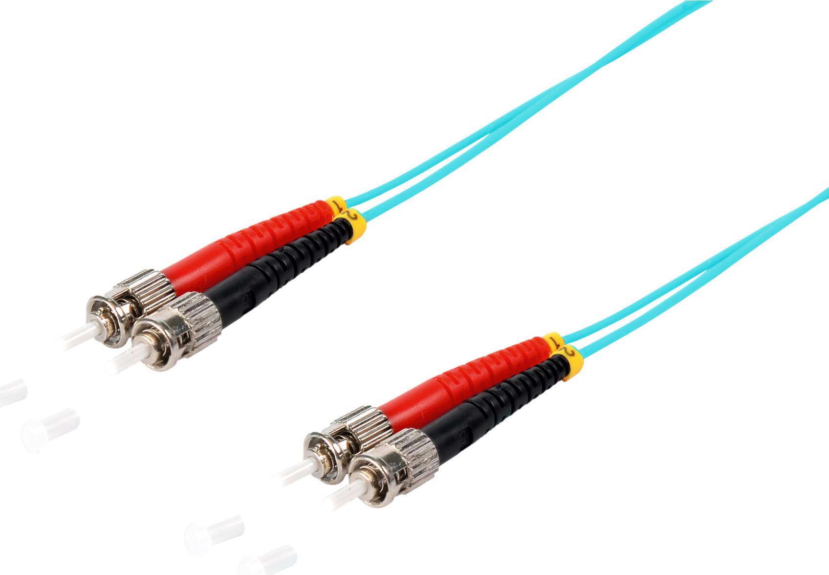Bild von Shiverpeaks S/CONN maximum connectivity LWL-Duplex Patchkabel ST/ST 50/125µ, OM3, aqua, 3,0m (S/UTP, 3 m), Netzwerkkabel
