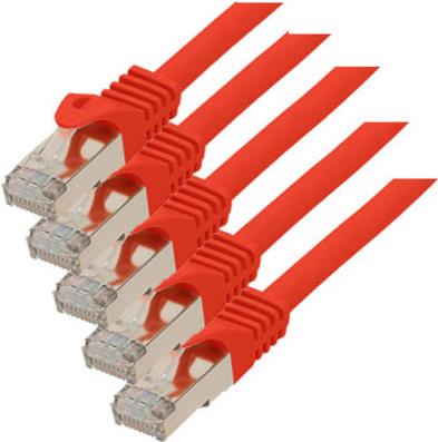 Bild von S-Conn RJ45-RJ45 - m-m - 1m - RJ-45 - RJ-45 - Männlich/männlich - Gold -Cat.7 Rohkabel - S/FTP (S-STP) (75511-R-SET5)
