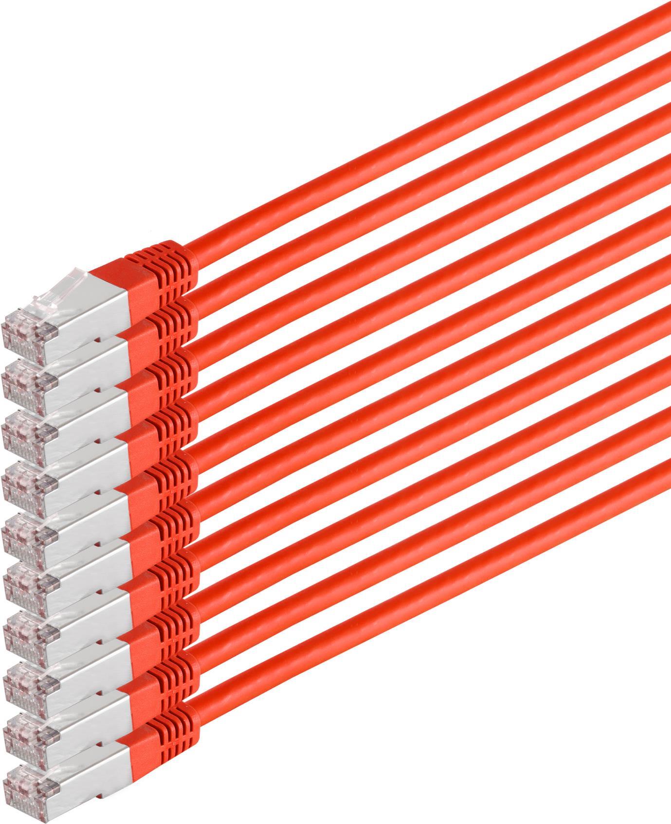 Bild von Shiverpeaks S/CONN maximum connectivity Netzwerkkabel-Patchkabel, cat 6, S/FTP, PIMF, Halogenfrei, VE10, rot, 0 (0.25 m), Netzwerkkabel