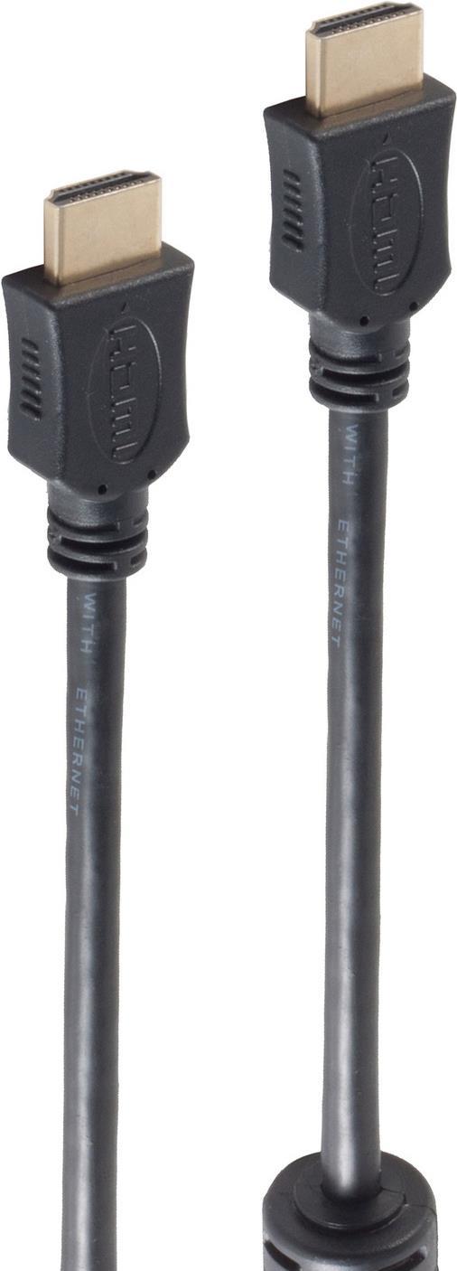 Bild von shiverpeaks ®-BASIC-S--HDMI A-Stecker auf HDMI A-Stecker, vergoldete Kontakte mit Ferrit, Full HD, ULTRA HD, 3D, HEAC, 3,0m (BS77473-FERRIT)
