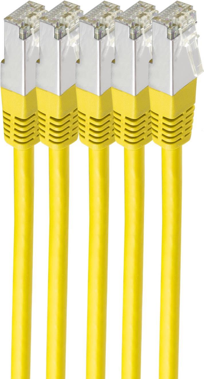 Bild von Shiverpeaks -BASIC-S--Netzwerkkabel-Patchkabel, cat 6, S/FTP, PIMF, Halogenfrei, VE5, gelb, 0,25m (S/FTP, CAT6, 0.25 m), Netzwerkkabel