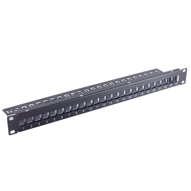 Bild von Herweck Helos - Patch Panel - Rack montierbar - Schwarz - 1U - 48,3 cm (19) - 24 Ports (75066-1)