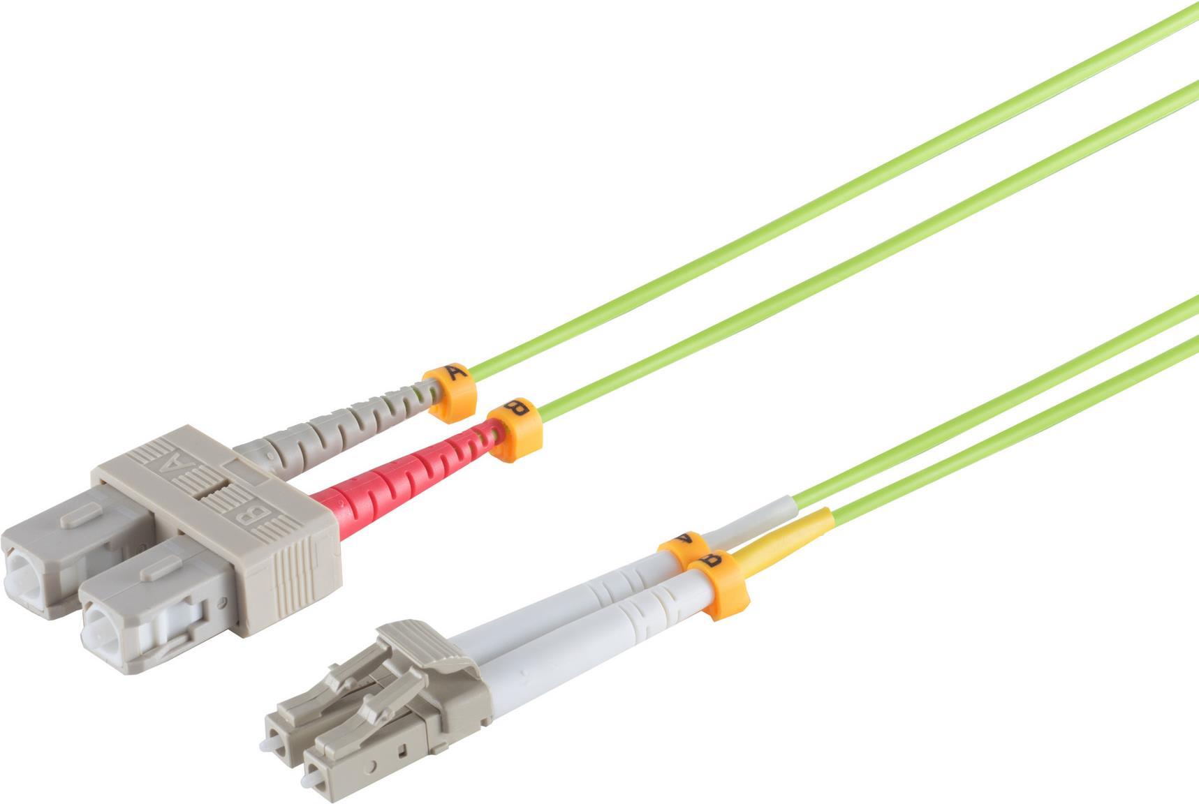 Bild von Shiverpeaks S/CONN maximum connectivity LWL-Duplex Patchkabel LC/SC 50/125µ, OM5, lindgrün, 10,0m (S/UTP, CAT6, 10 m), Netzwerkkabel