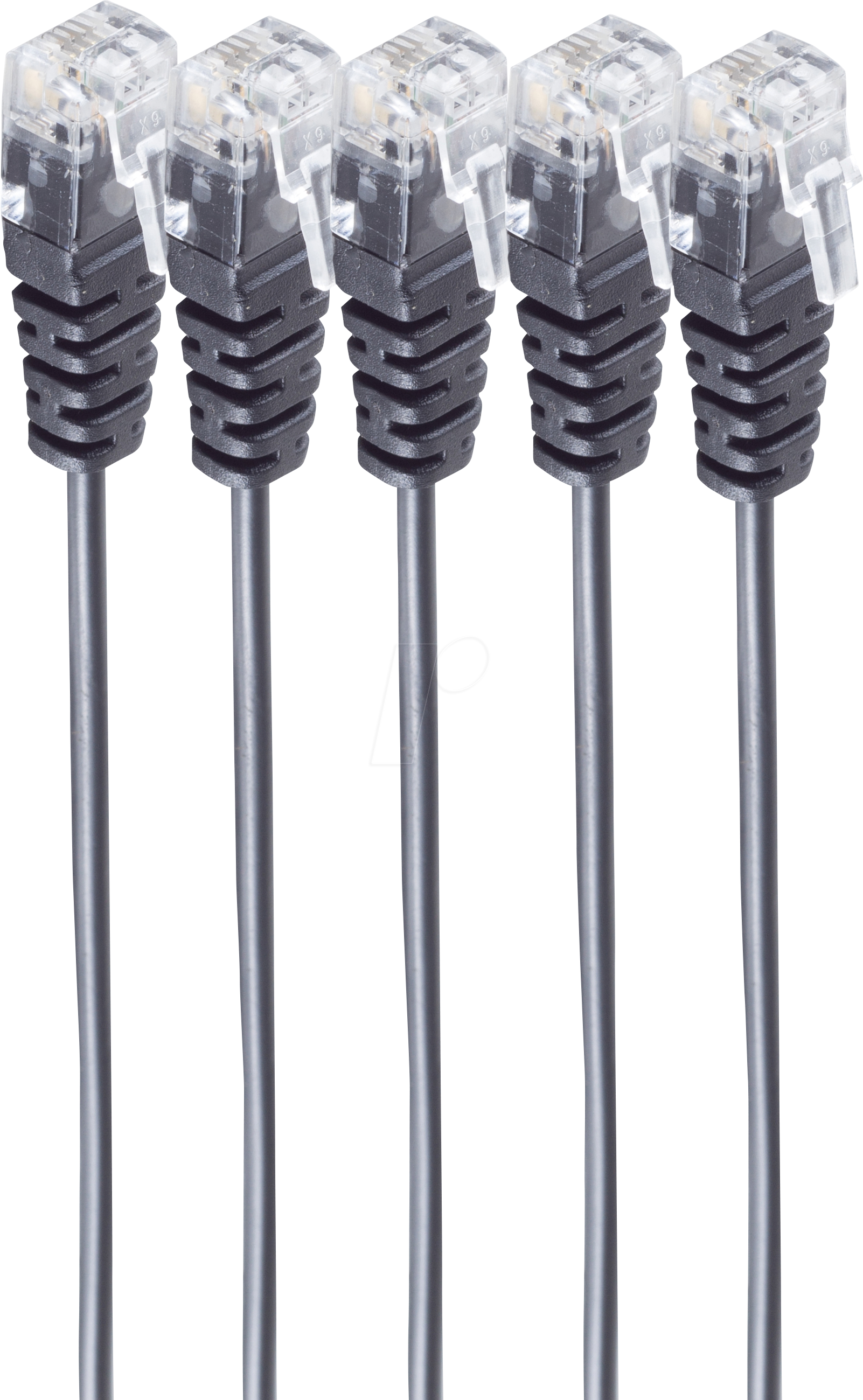 Bild von shiverpeaks ®-BASIC-S--Telefon-Anschlusskabel, RJ11 Stecker auf RJ11 Stecker, Rundkabel, schwarz, Flexibel, Kupferkabel, SET 5 Stück 1,5m (BS70084-1.5-SET5)