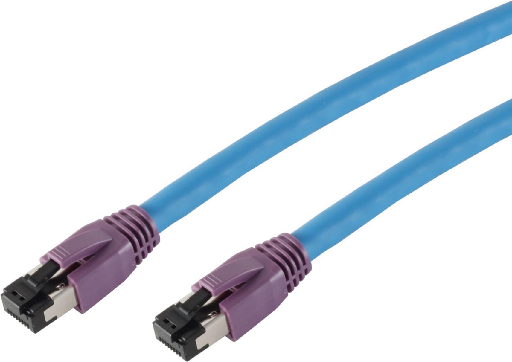 Bild von S-Conn 08-40041 Netzwerkkabel 3m Cat8 S/FTP (S-STP) Blau - Netzwerkkabel (3m, Cat8, S/FTP (S-STP), RJ-45, RJ-45, Blau)