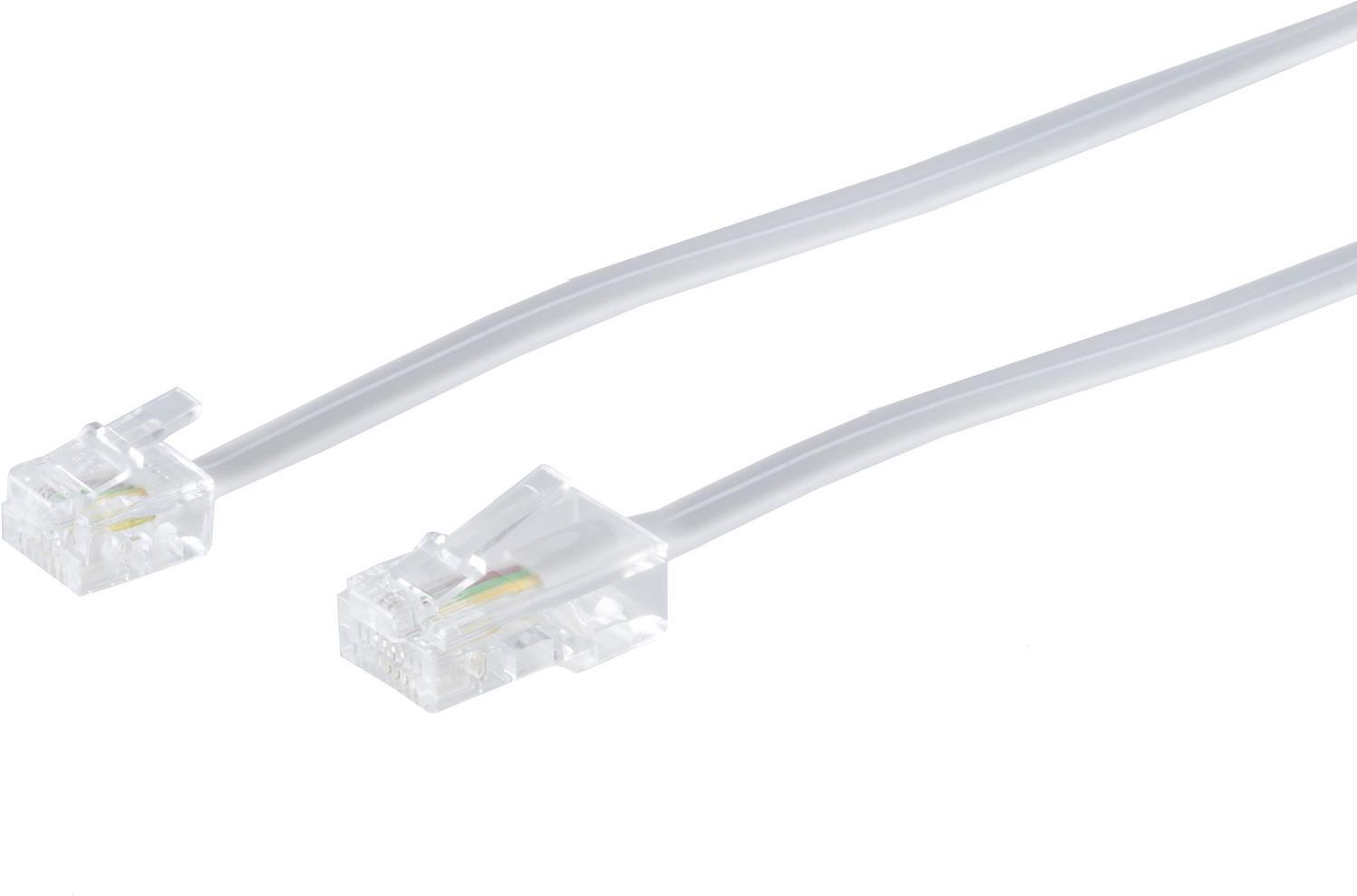 Bild von Shiverpeaks S/CONN maximum connectivity Modularkabel RJ ISDN-Western-Stecker 8/4 auf Western-Stecker 6/4, wei..., Telefon Zubehör