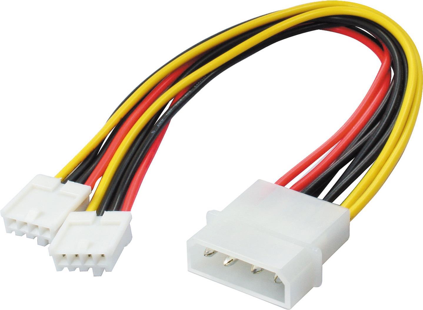 Bild von S/CONN maximum connectivity PC-Stromversorgungskabel, intern, Stecker 13,30cm (5,25) - 2 x Buchse 3.5, 0,2m (78234-HQ)