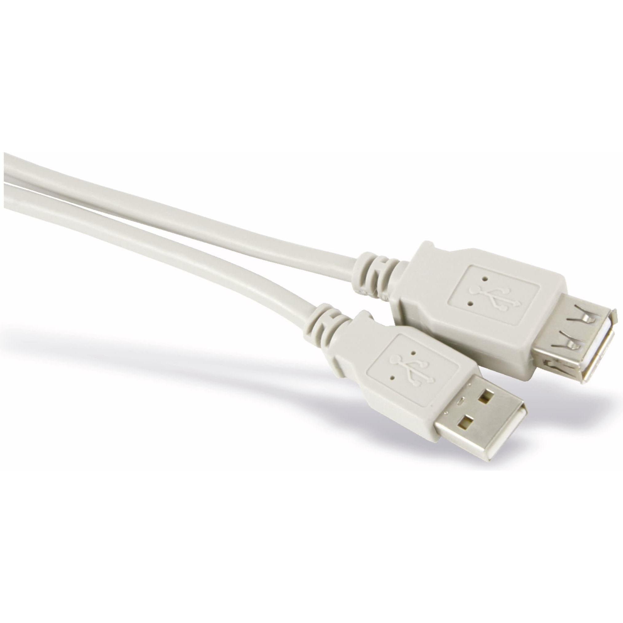 Bild von 1.80m S-Impuls USB2.0 Verlängerungskabel USB A Stecker auf USB A Buchse Grau Typ A