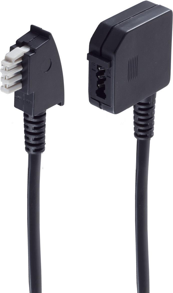 Bild von Shiverpeaks -BASIC-S--Telefonverlängerung, TAE N-Stecker auf TAE N-Kupplung, 6-adrig, 3,0m, Telefon Zubehör