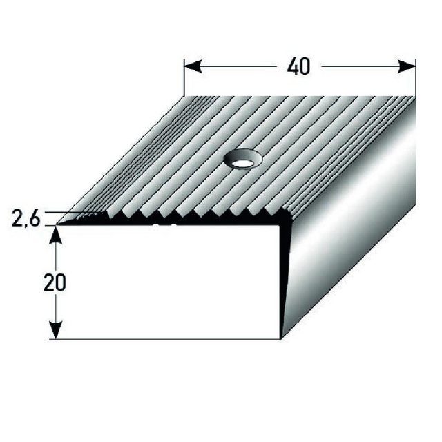 Bild von PROVISTON Treppenkantenprofil 20 x 40 x 1000 mm Winkel Alu eloxiert Grün Nachleuchtend Gebohrt