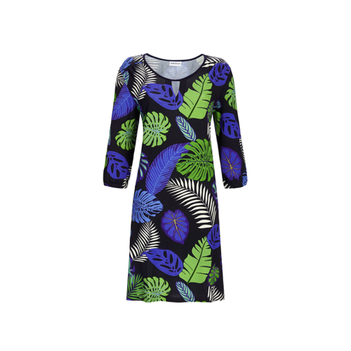 Bild von Kleid im Kaftan-Stil mit Blätterprint