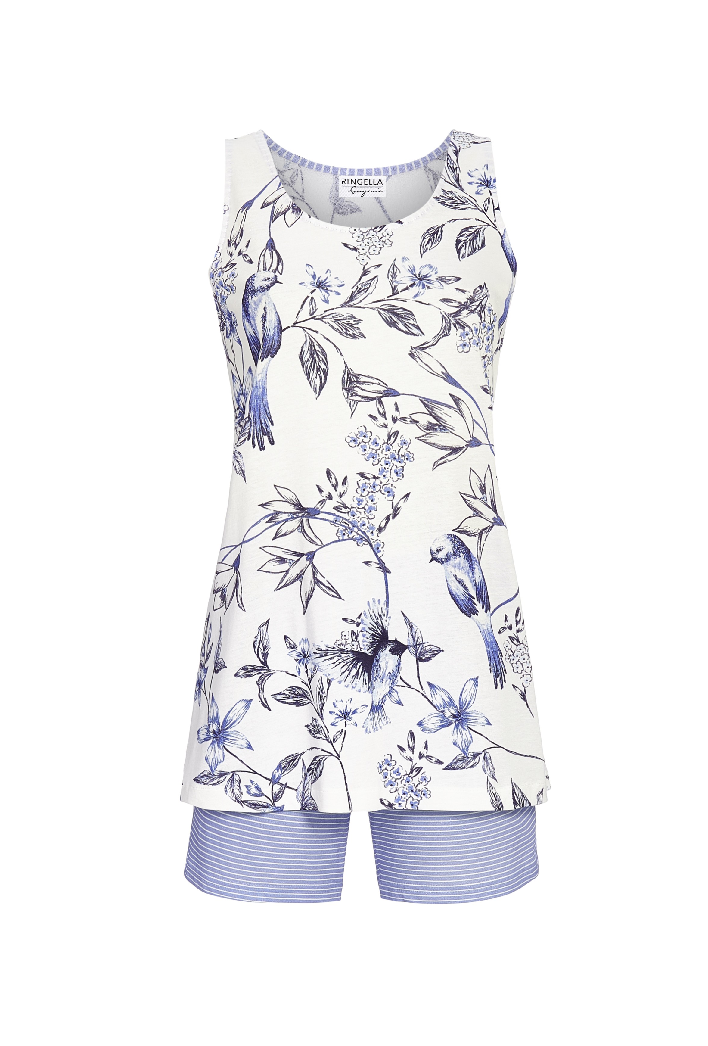 Bild von Ringella Pyjama Damen Ärmellos 'Flowers and Birds' 4261316, Dark