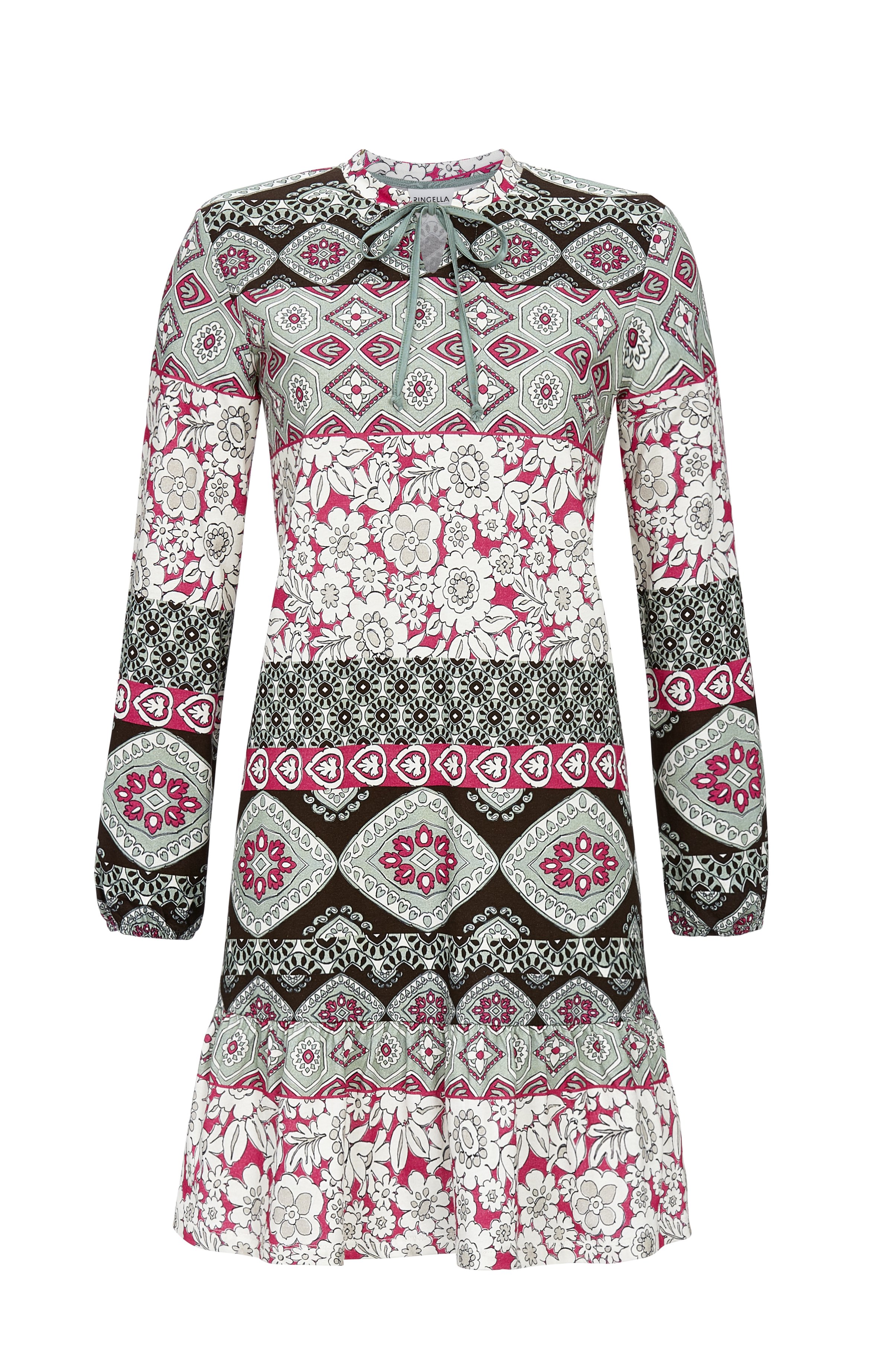 Bild von Ringella Nachthemd Sleepshirt im Retro-Dessin mit Volant