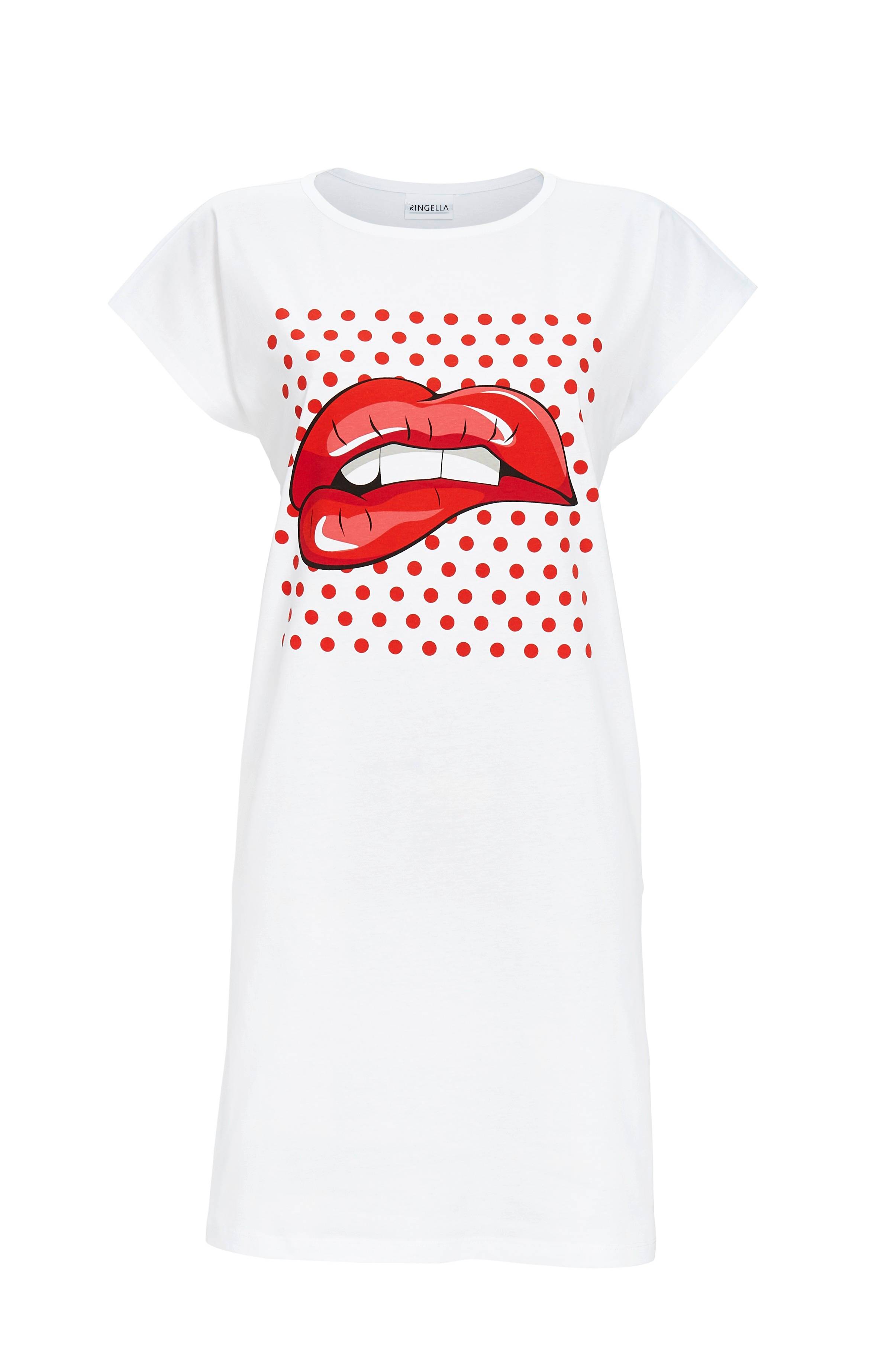 Bild von Ringella Nachthemd Sleepshirt mit witzigem Motivdruck auf weißem Fond