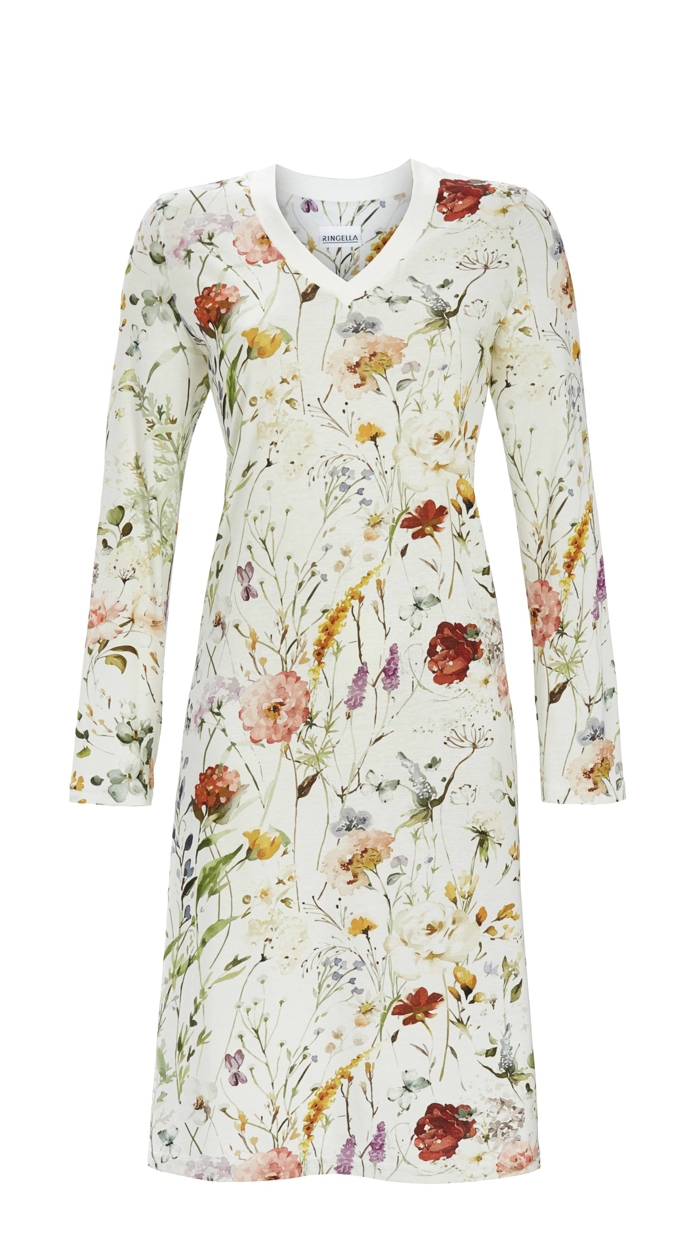 Bild von Sleepshirt mit Blumendessin und V-Ausschnitt
