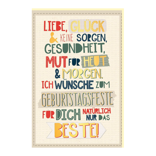 Bild von Skorpion Geburtstagskarte Spruch Liebe, Glück, keine Sorgen, Gesundheit