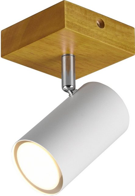 Bild von TRIO Leuchten Deckenspot »Marley«, 1 flammig, Leuchtmittel GU10   ohne Leuchtmittel, Wand-und Deckenmontage per Stecker o. Fest-Anschluss, Holz Baldachin