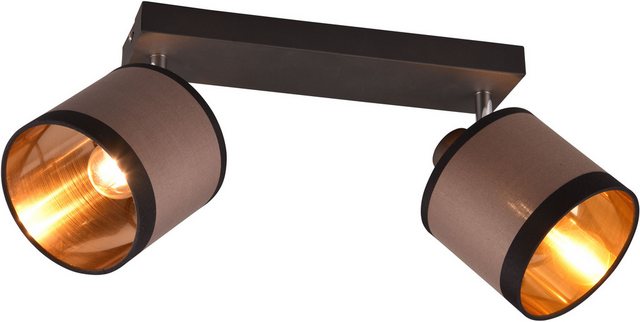 Bild von TRIO Leuchten Deckenstrahler »DAVOS, Deckenspot 2-flammig exkl 2xE14 max 10 W Stoffschirm zweifarbig«, 2 flammig, Leuchtmittel E14   Leuchtmittel wechselbar, Wandspot Deckenspot schwenkbar Leuchtmittel wechselbar Flur Küche