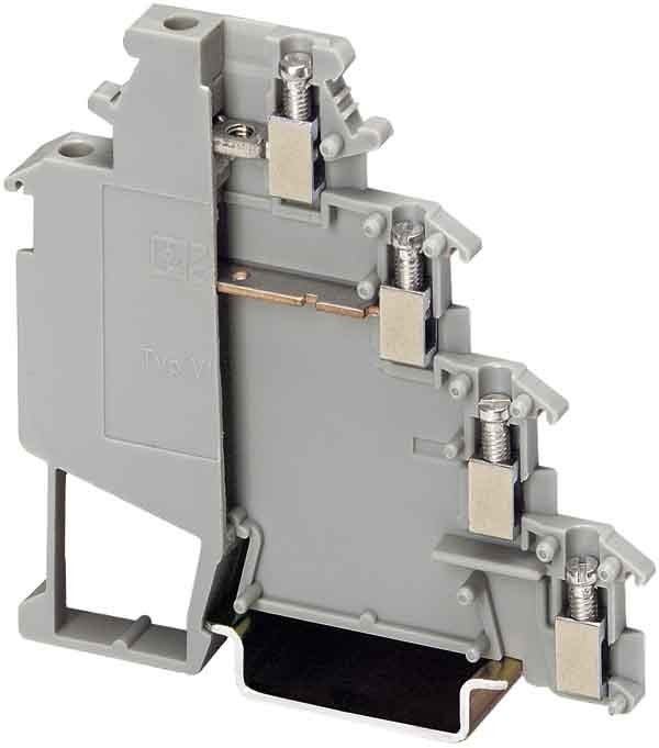 Bild von PHOENIX CONTACT VIOK 1,5-2D Sensor-/Aktorklemmenblock, Schraubanschluss, 6 Anzahl der Anschlüsse, AWG 24 - 12, 1.5mm² Nennquerschnitt, Grau, 50 Stück