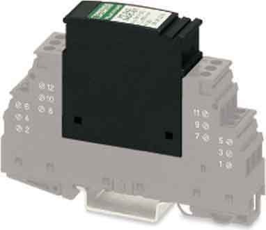 Bild von PHOENIX CONTACT PT 2X2-12DC-ST Überspannungsschutzstecker mit Schutzschaltung für Zwei 2-Adrige Erdpotenzialfrei Betriebene Signalkreise, Tiefschwarz, 12 V DC, 450 mA, 10 Stück