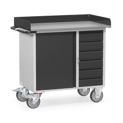 Bild von fetra® - Werkstattwagen 400kg 1 Ebene mit Flügeltür
