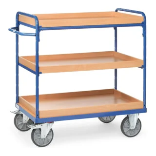 Bild von Fetra 8121 Etagenwagen Stahl pulverbeschichtet Traglast (max.): 500kg Brillantblau (RAL 5007)