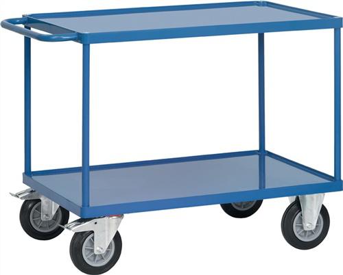 Bild von Fetra Transportgeräte mtpid402 W F 501 Wagen mit Ablage Regal, Regal 2 mit Wulst, 270 mm, 900 mm, 1000 mm x 700 mm Plattform, 600 kg Belastung, 200 mm Rollen Durchmesser