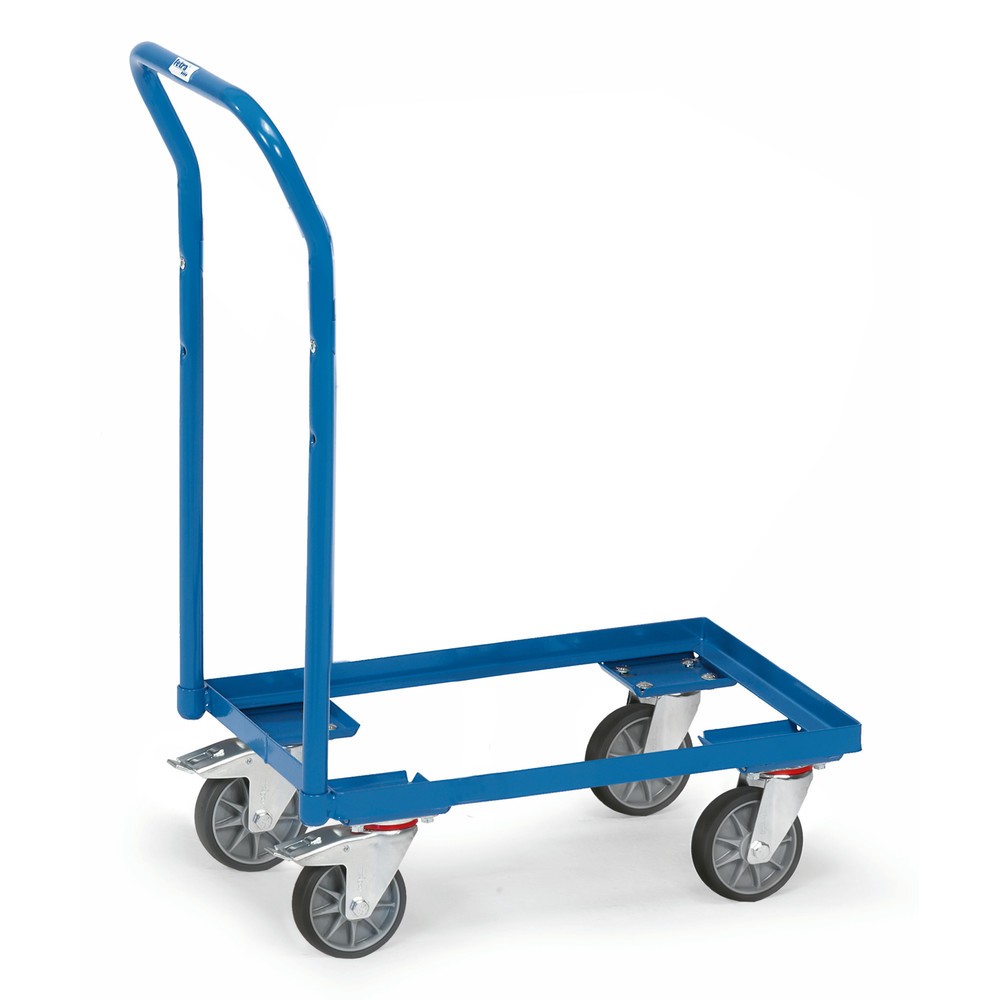 Bild von fetra® Eurokasten-Roller aus Stahl mit Schiebebügel, TK 250 kg, Ladefläche BxT 610 x 410 mm
