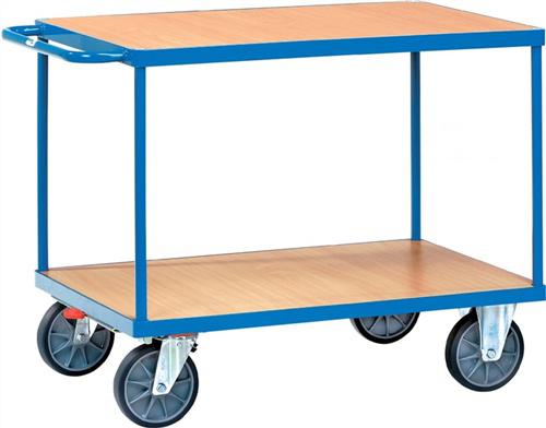 Bild von fetra®Schwerer Tisch- und Montagewagen, 2 Etagen à 700 x 1.000 mm, mit Zentralbremse