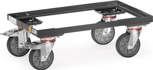 Bild von Kistenroller Trgf.250kg TPE-ESD-Bereifung, L605xB405mm Winkelstahl schiefergrau