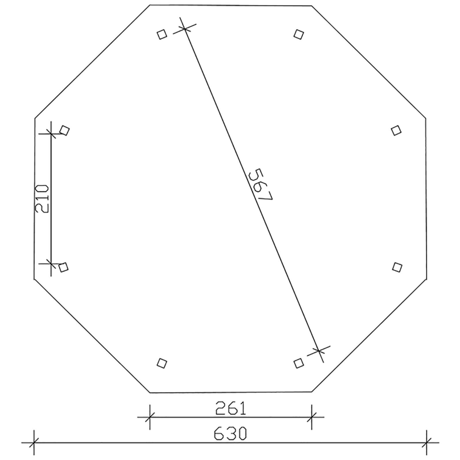 Bild von SKANHOLZ Pavillon »Nice 4«, Zeltdach, achteckig, BxHxT: 630 x 365 x 630 cm - beige